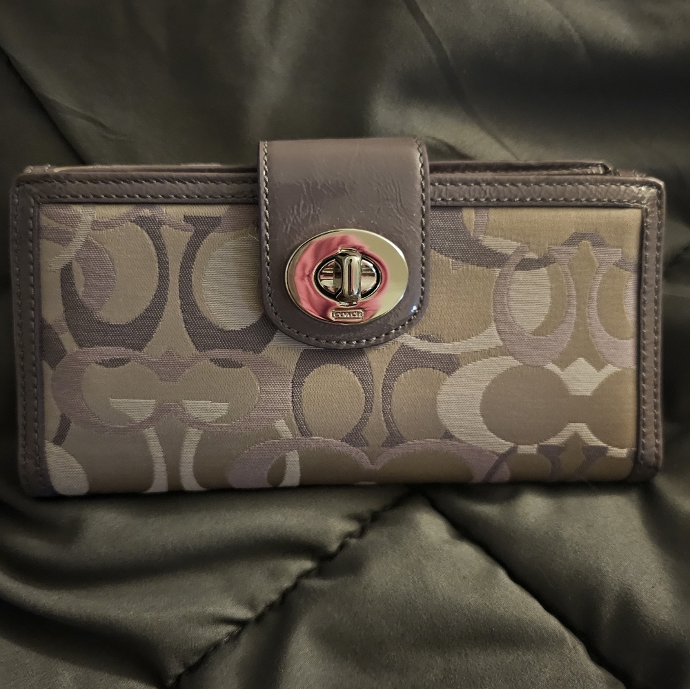 NWOT COACH Canvas and Leather wallet with checkbook insert